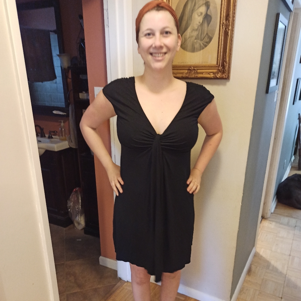 Express Knot-Front Midi Dress, Sz Large